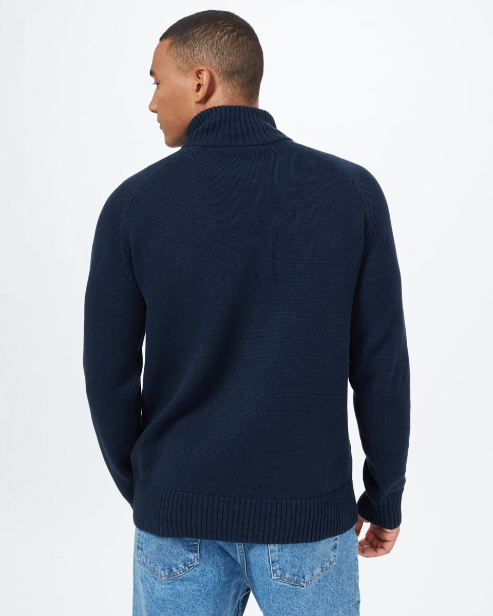 Blue Men's Button Knit Jumper