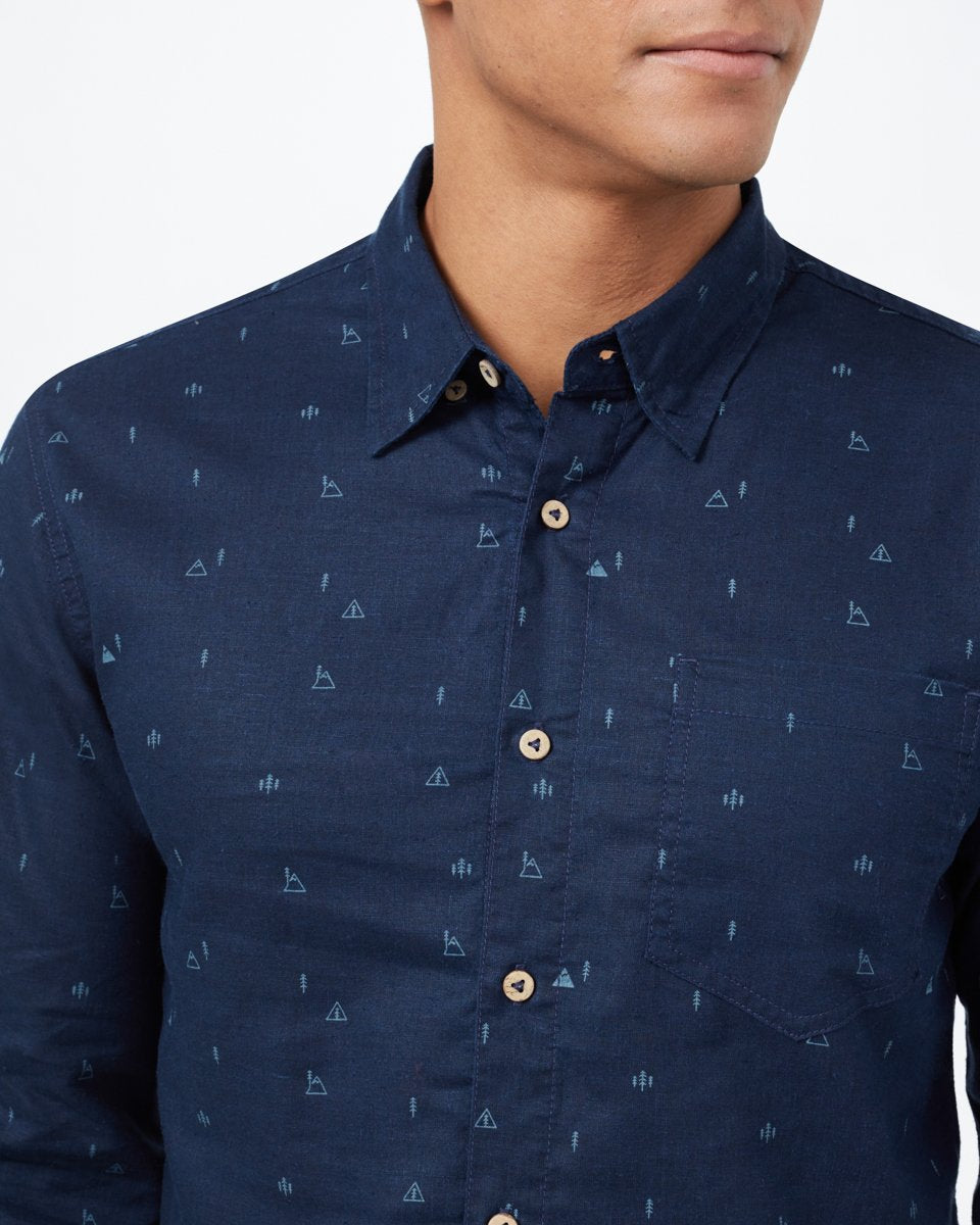 Blue Men's Eco-Friendly Button Shirt