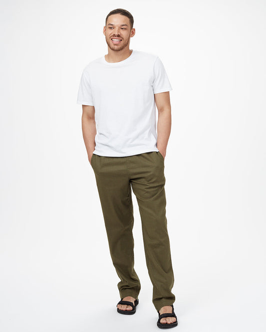 Green Men's Hemp Mid-Rise Trousers