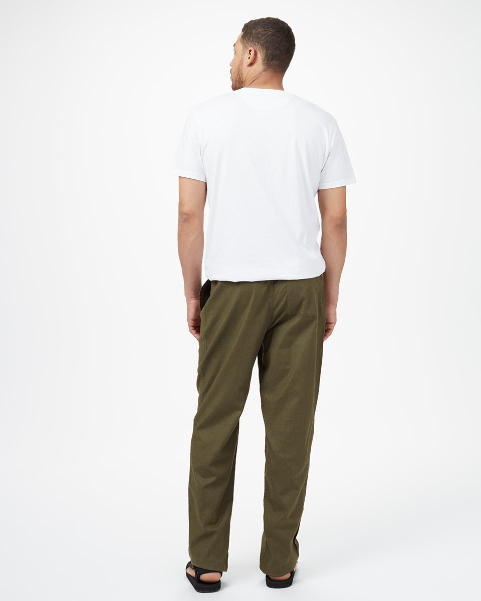 Green Men's Hemp Mid-Rise Trousers