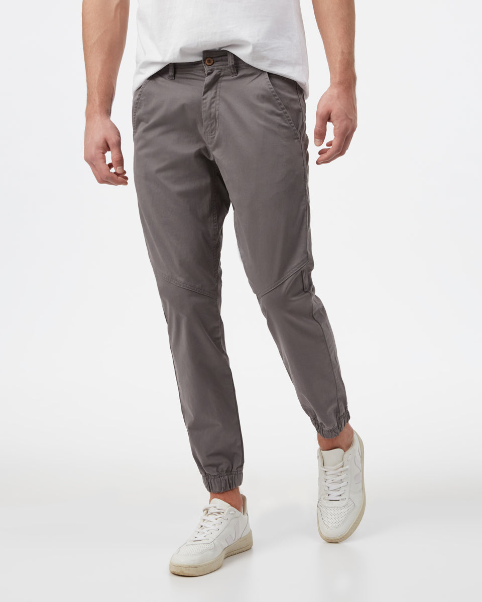 Gray Men's Twill Joggers