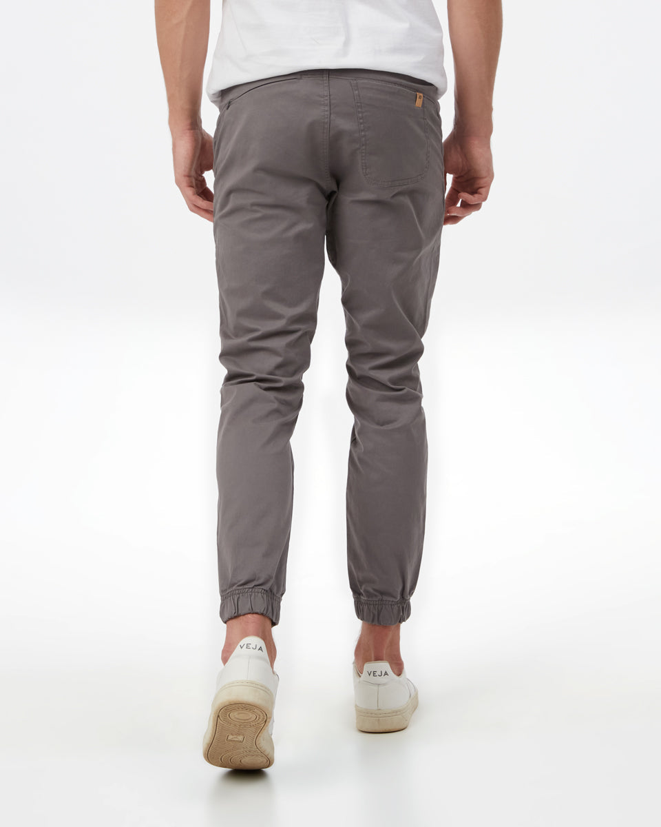 Gray Men's Twill Joggers