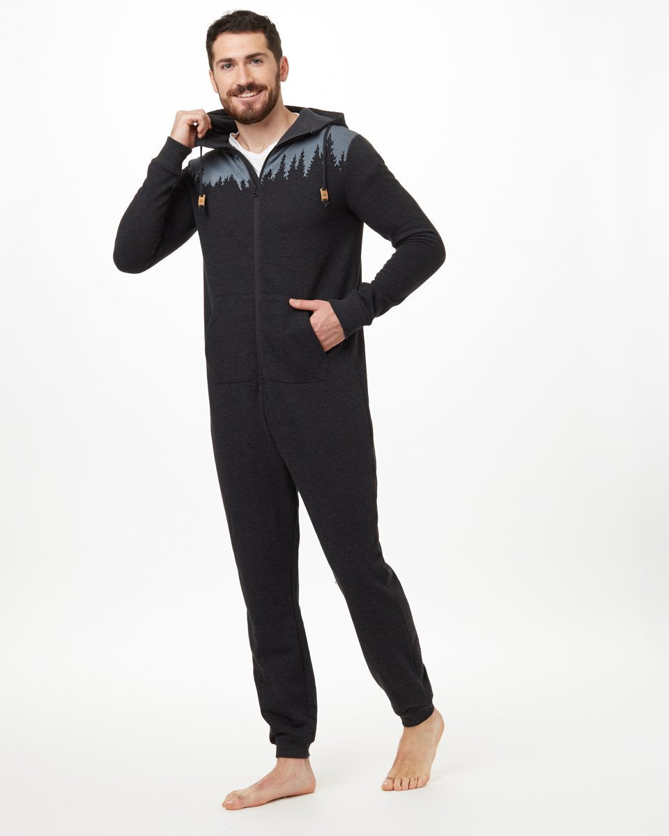 Black Unisex Hooded Pajama Onesie