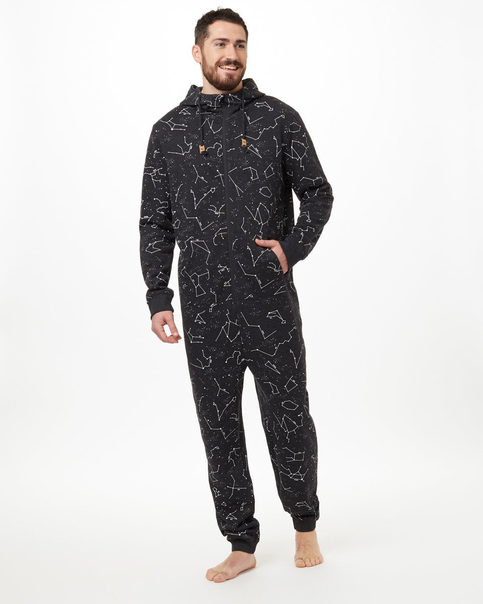 Black Unisex Hooded Pajama Onesie