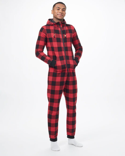 Red Unisex Hooded Pajama Onesie