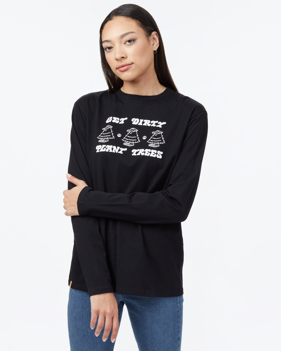 Black Organic Cotton Graphic Long Sleeve Top