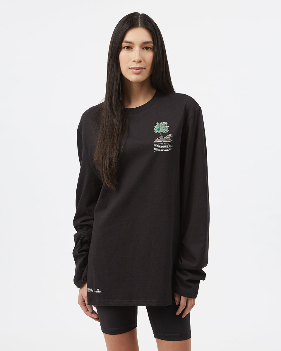 Black Organic Cotton Graphic Longsleeve