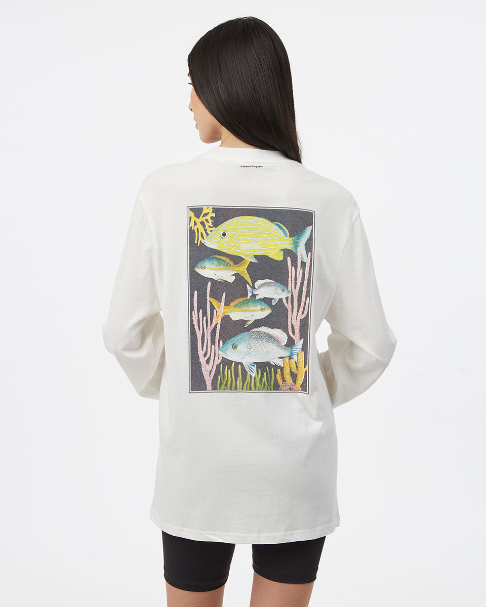 White Organic Cotton Graphic Longsleeve