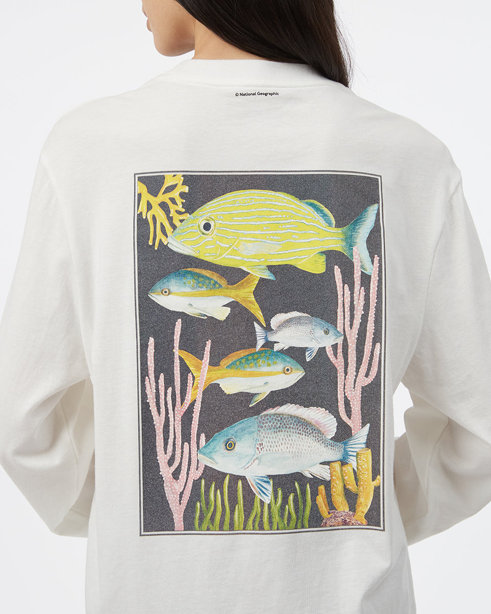 White Organic Cotton Graphic Longsleeve