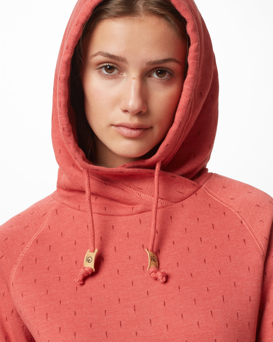 Red Organic Cotton Pullover Hoodie