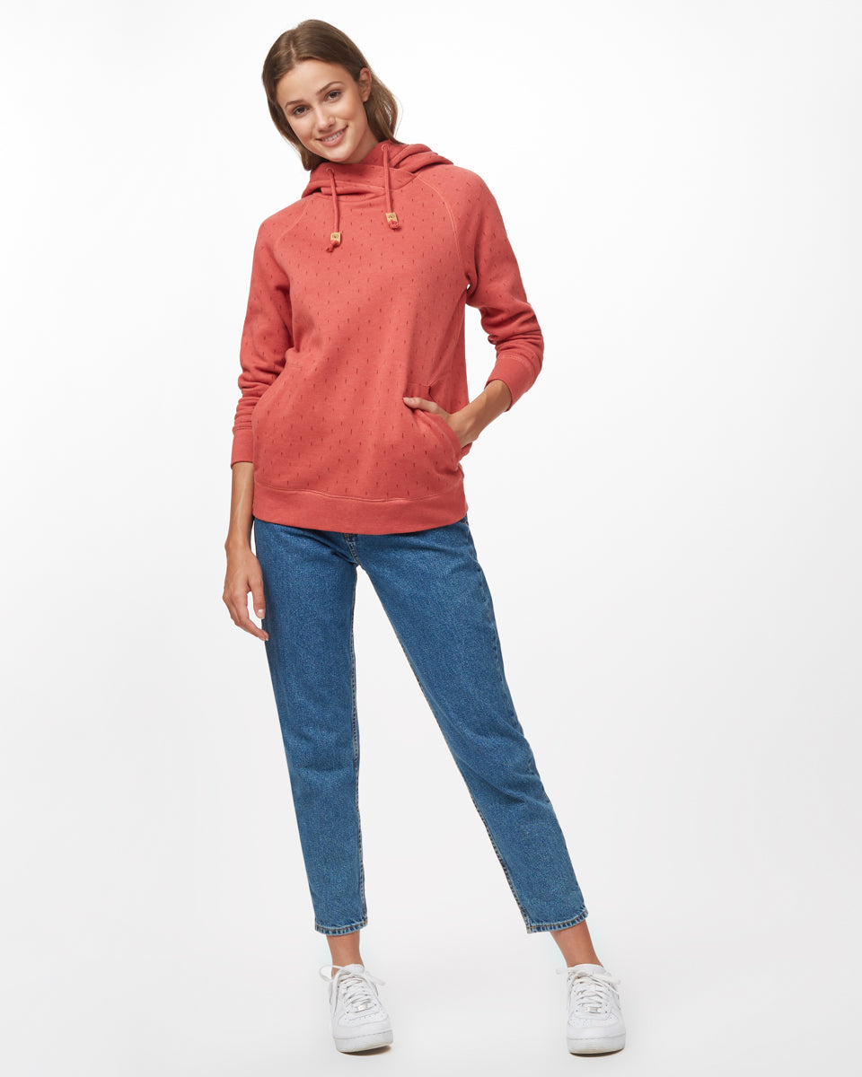 Red Organic Cotton Pullover Hoodie