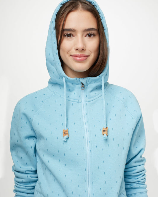 Blue Organic Cotton Zip-Up Hoodie