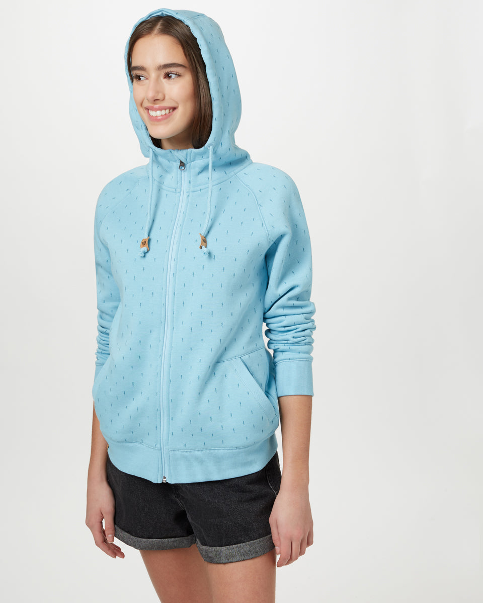 Blue Organic Cotton Zip-Up Hoodie