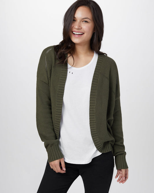 Green Women's Organic Cotton Knit Cardigan