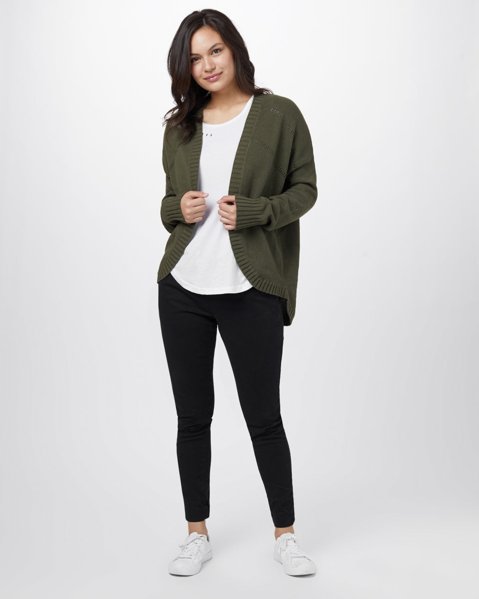 Green Women's Organic Cotton Knit Cardigan