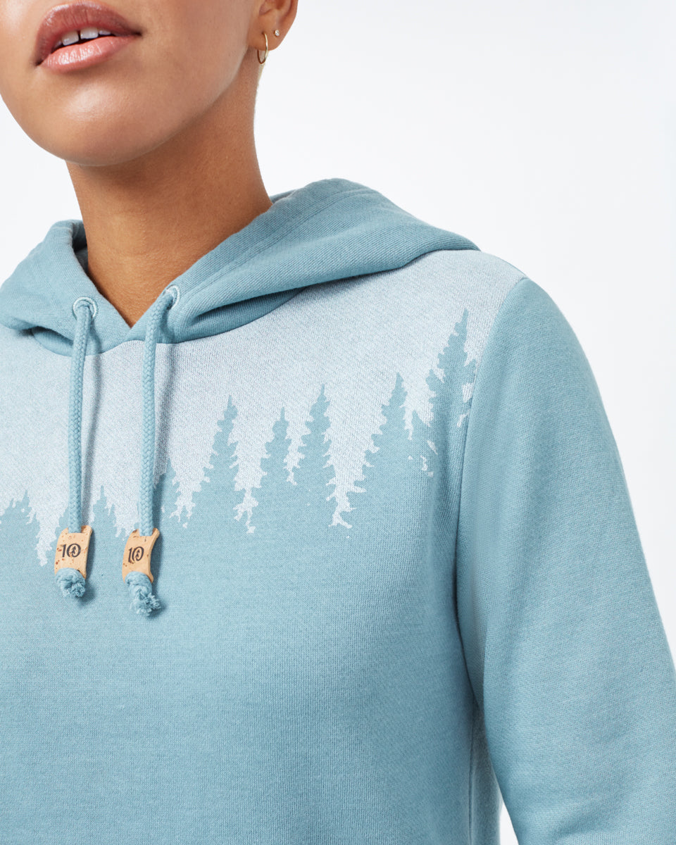 Blue Women's Graphic Pullover Hoodie