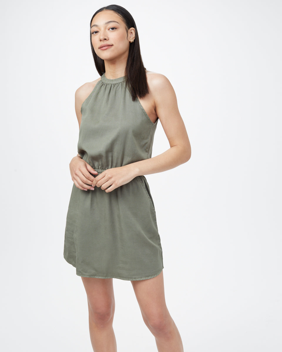 Green Women's Halterneck Summer Dress