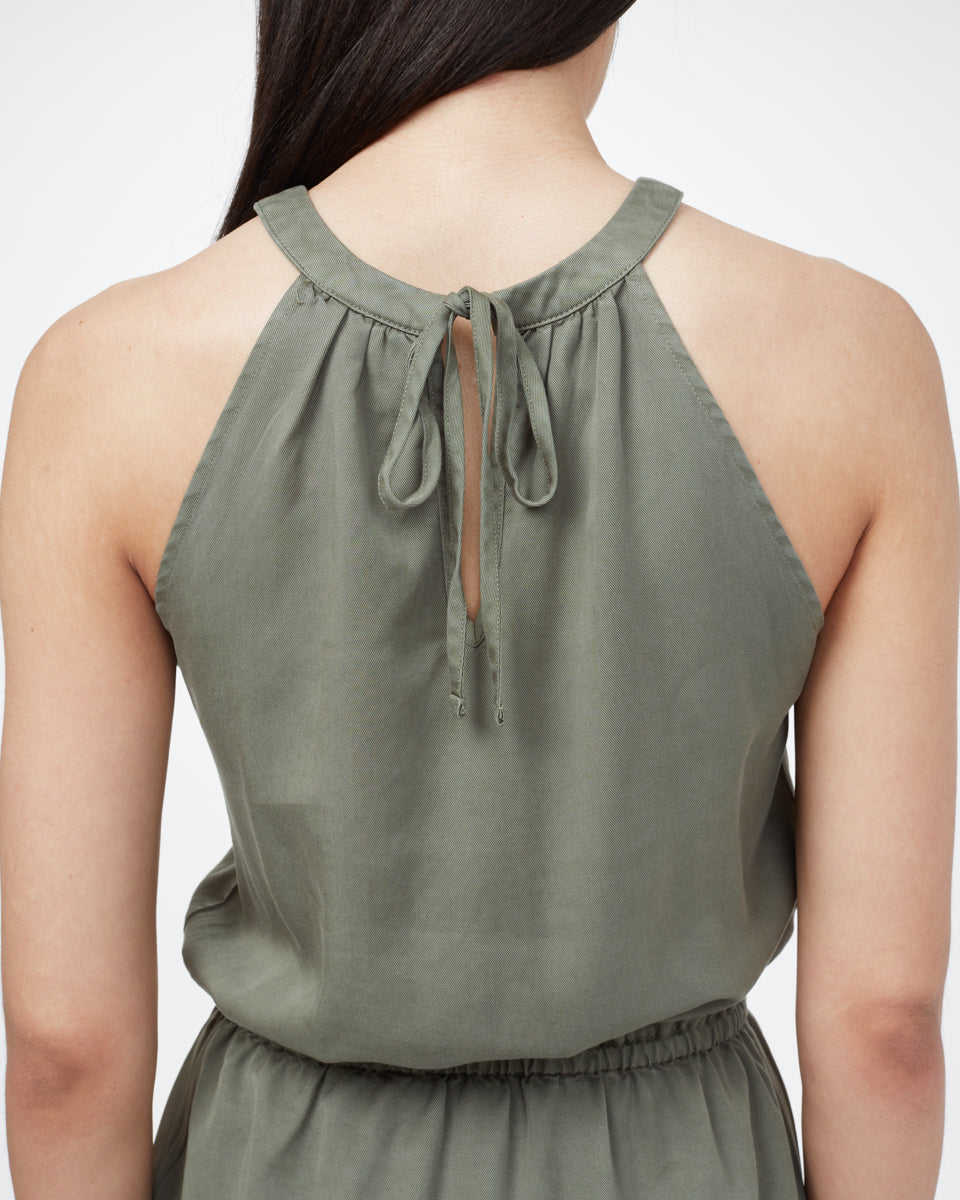 Green Women's Halterneck Summer Dress