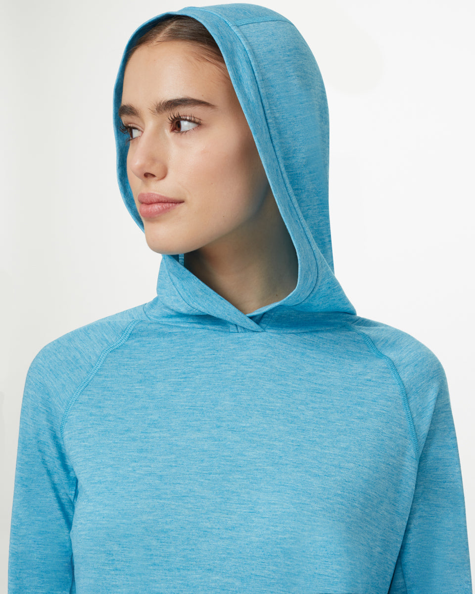 Blue Recycled Polyester Lightweight Hoodie