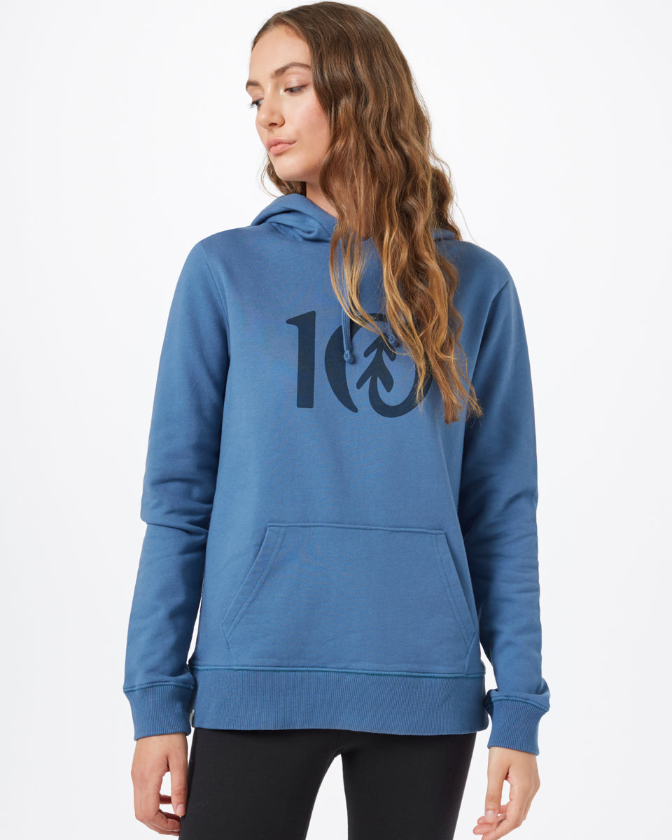 Blue Graphic Pullover Hoodie