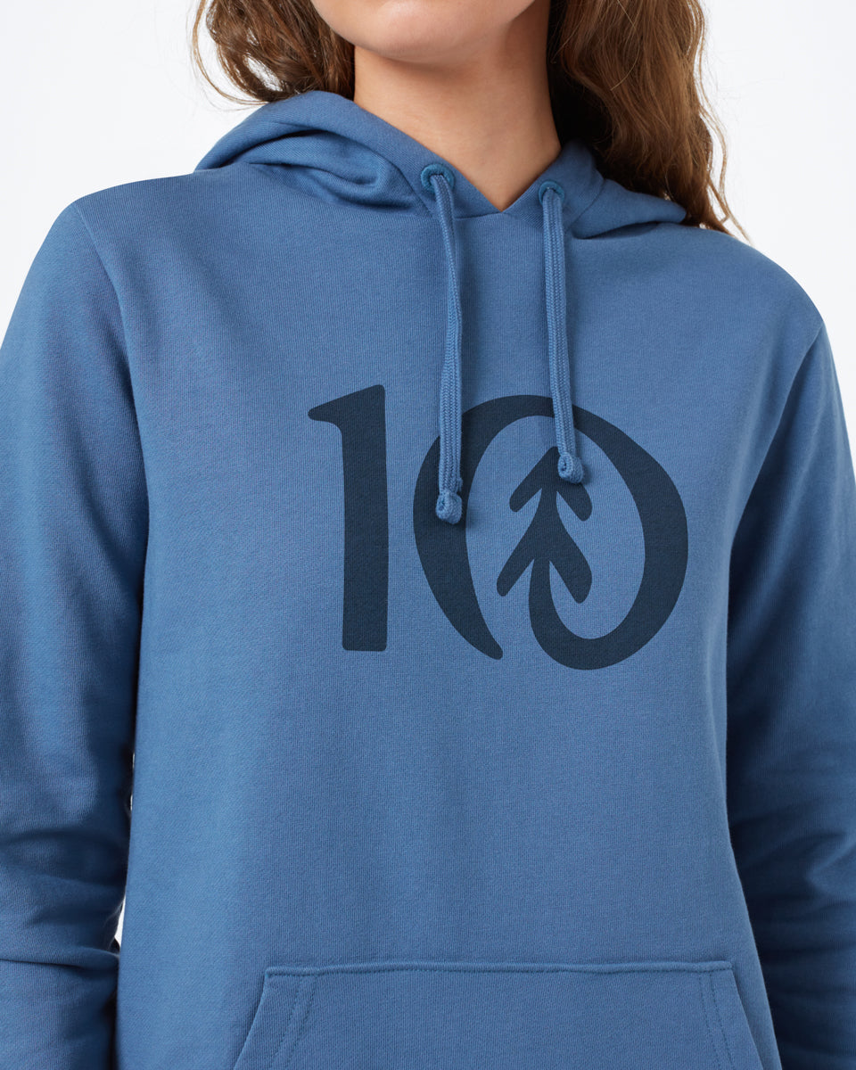 Blue Graphic Pullover Hoodie