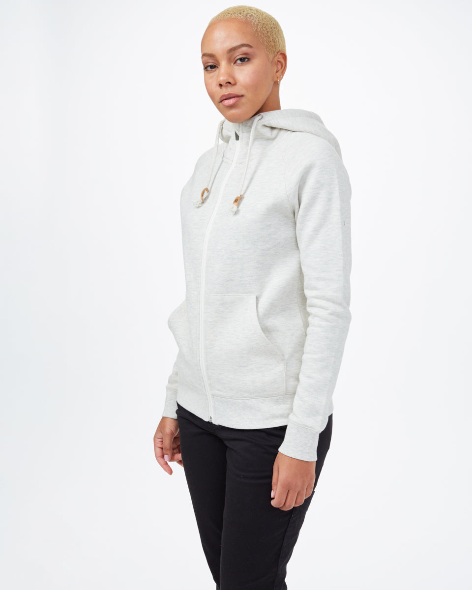 White Organic Cotton Zip-Up Hoodie