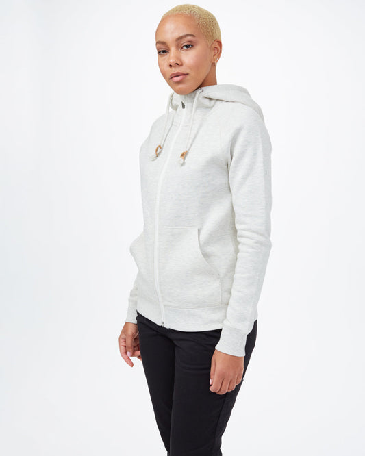 White Organic Cotton Zip-Up Hoodie
