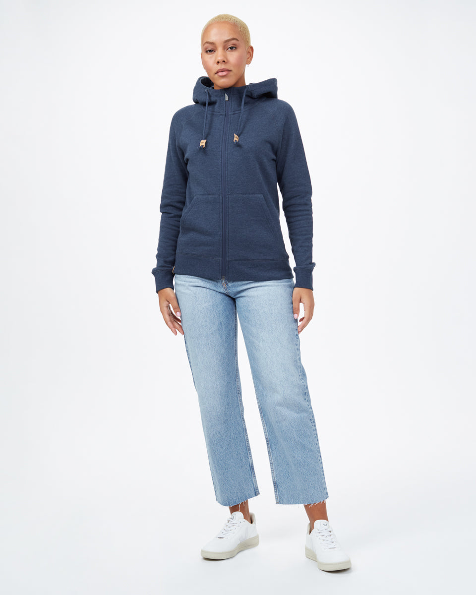 Blue Organic Cotton Zip-Up Hoodie