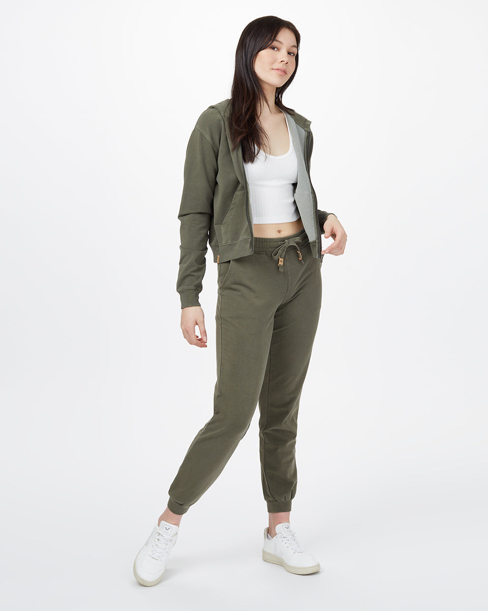 Green Organic Cotton Zip Up