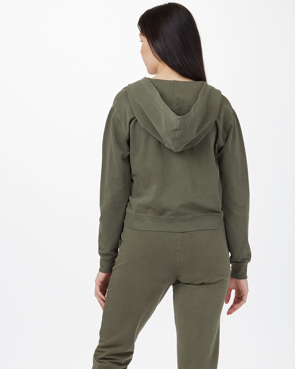 Green Organic Cotton Zip Up