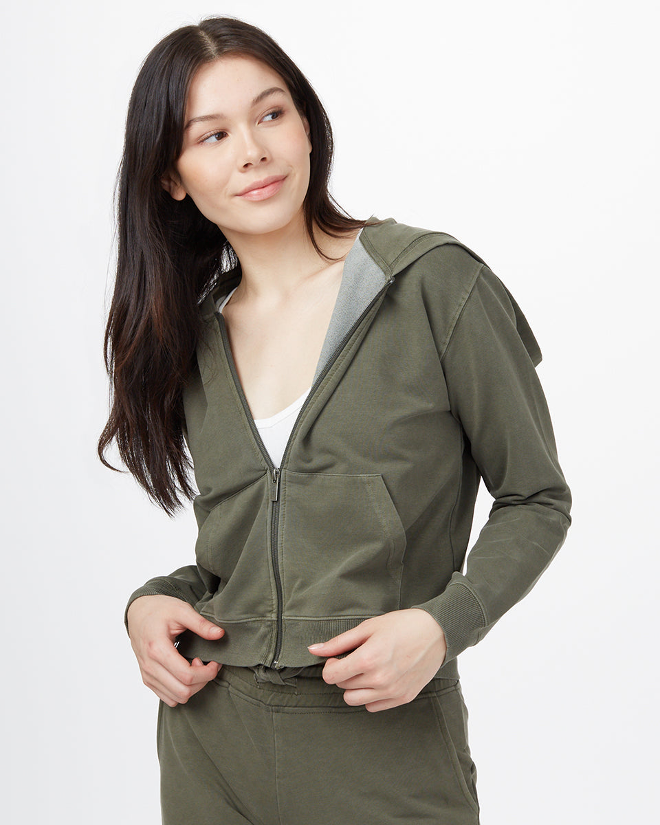 Green Organic Cotton Zip Up