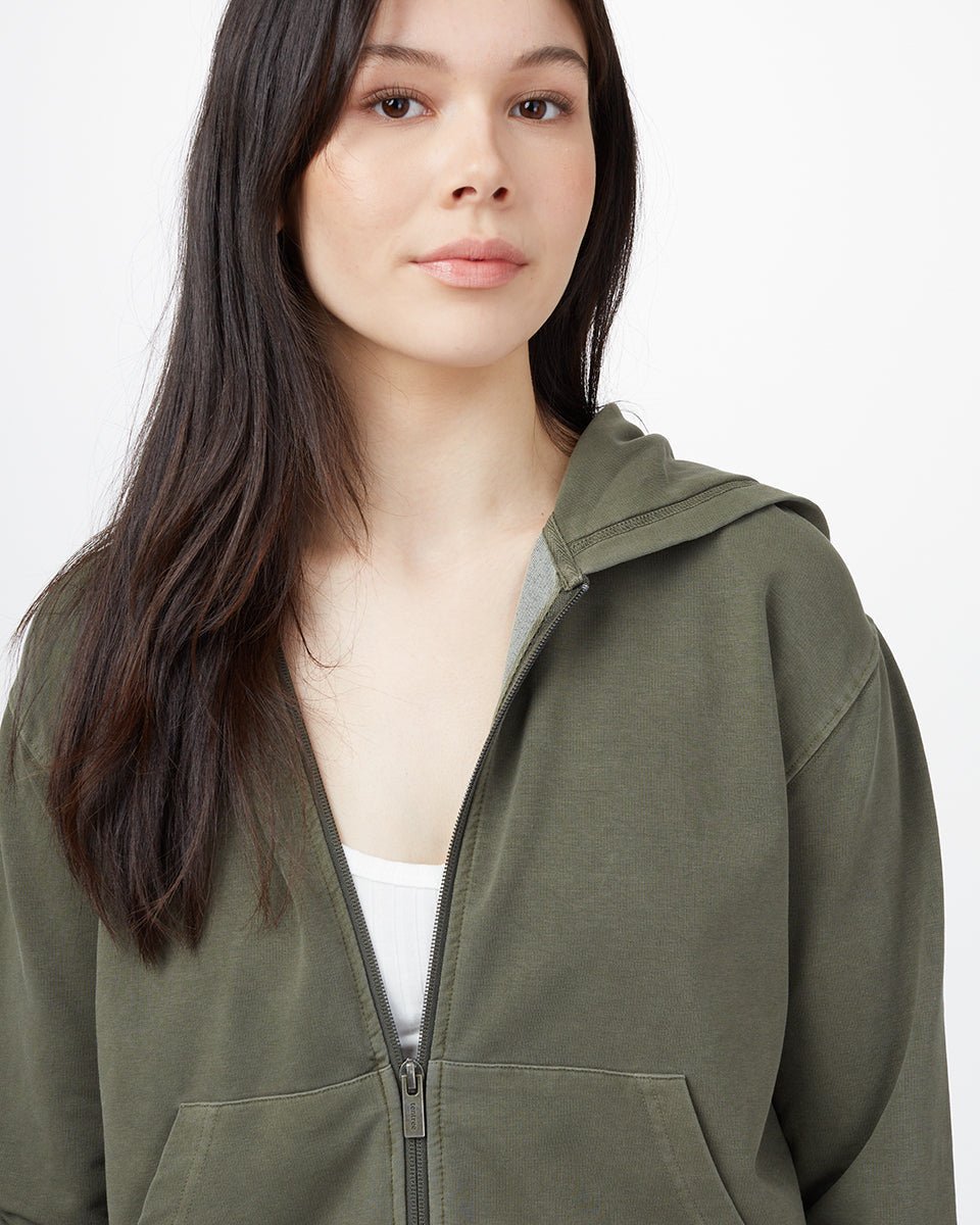 Green Organic Cotton Zip Up