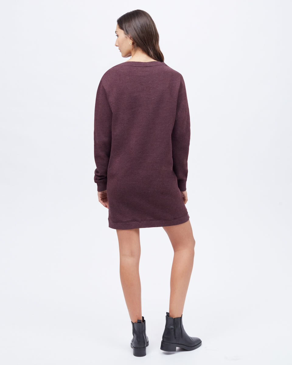 Red Women's Crew Neck Sweater Dress