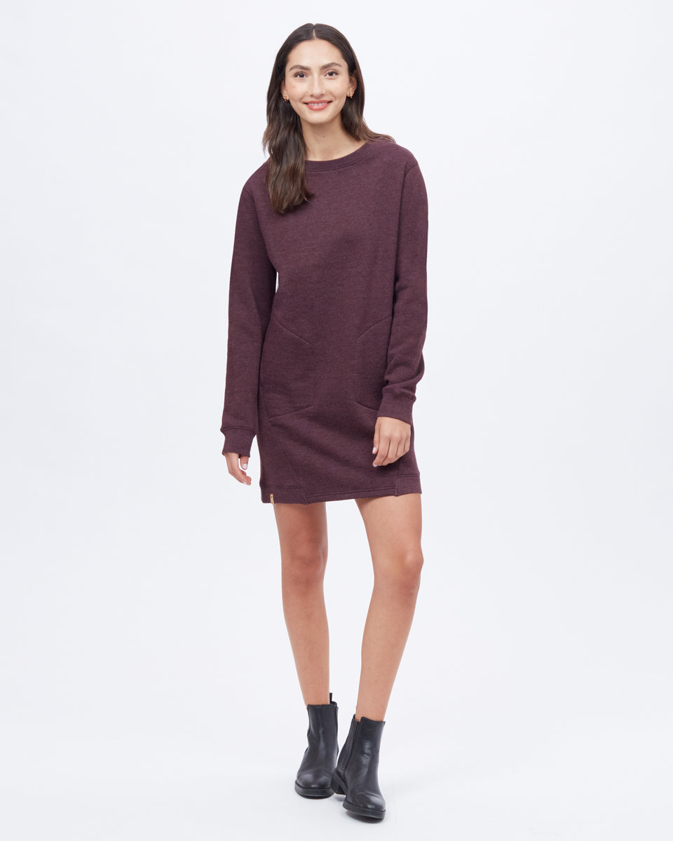 Red Women's Crew Neck Sweater Dress