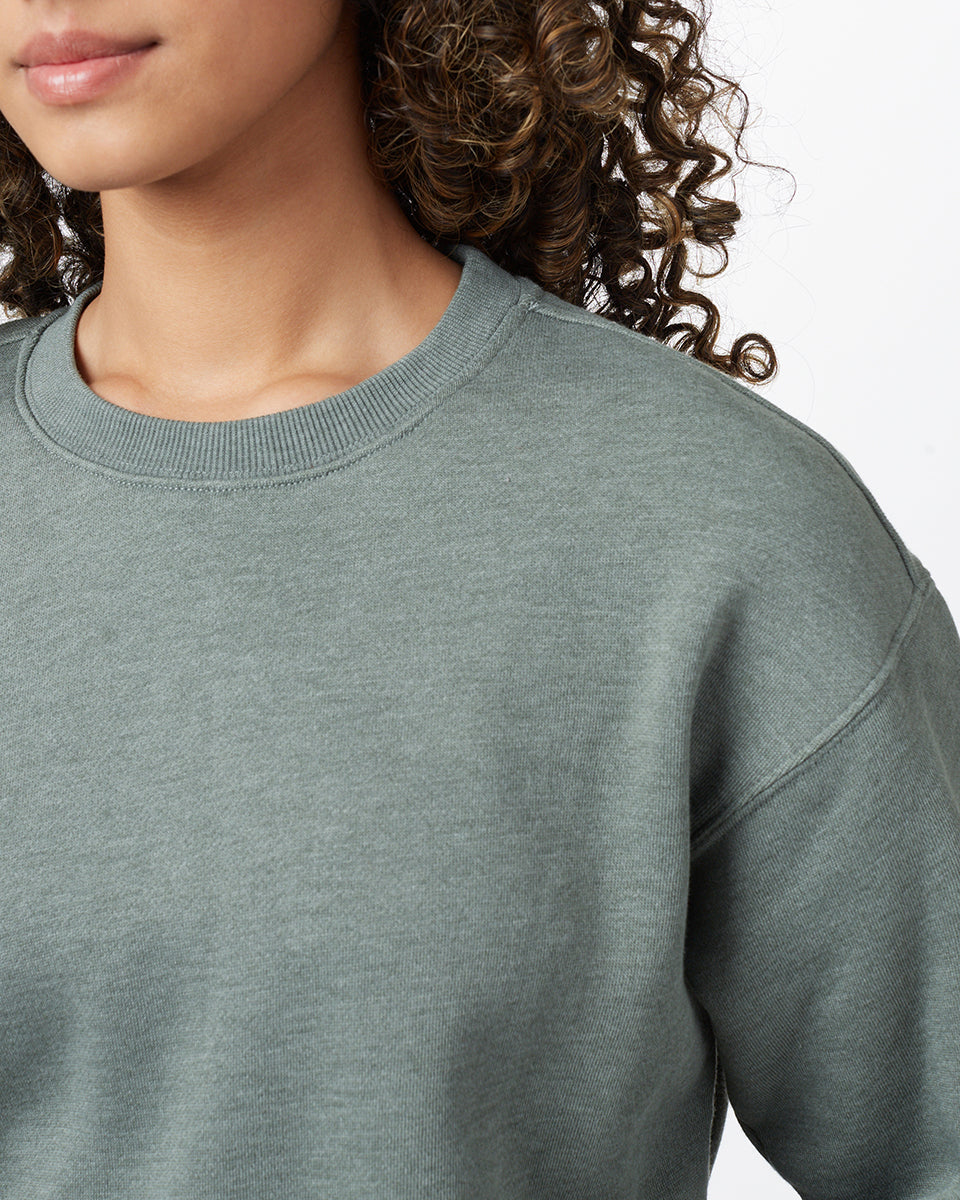 Green Women's Fleece Long Sleeve Sweatshirt