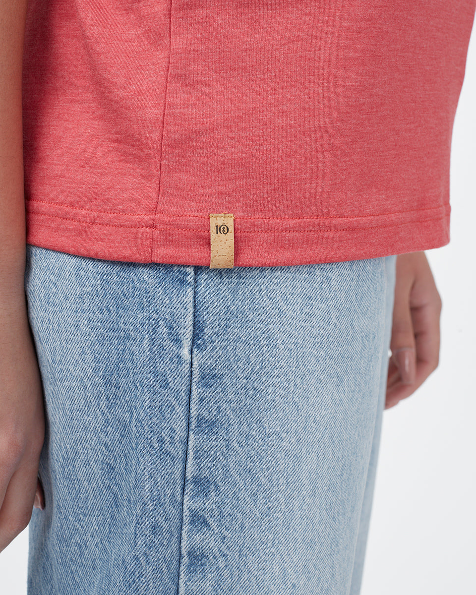 Red Recycled Polyester Crew Neck T-Shirt