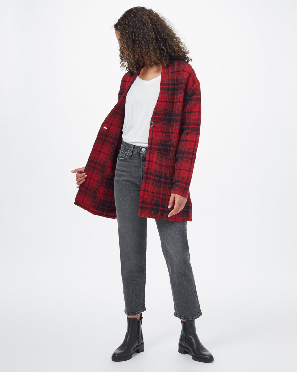 Red Women's Organic Cotton Cardigan
