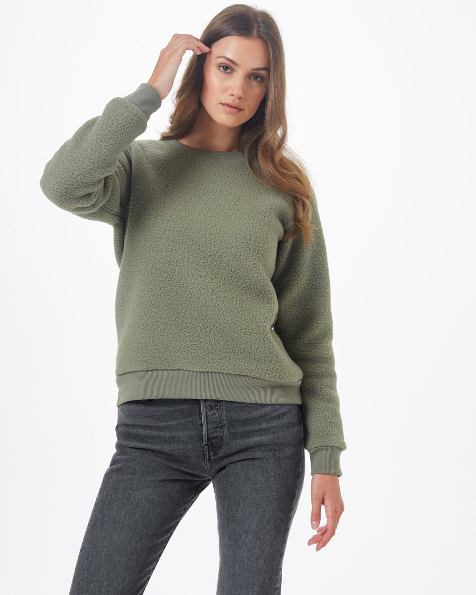 Green Women's Sherpa Sweatshirt