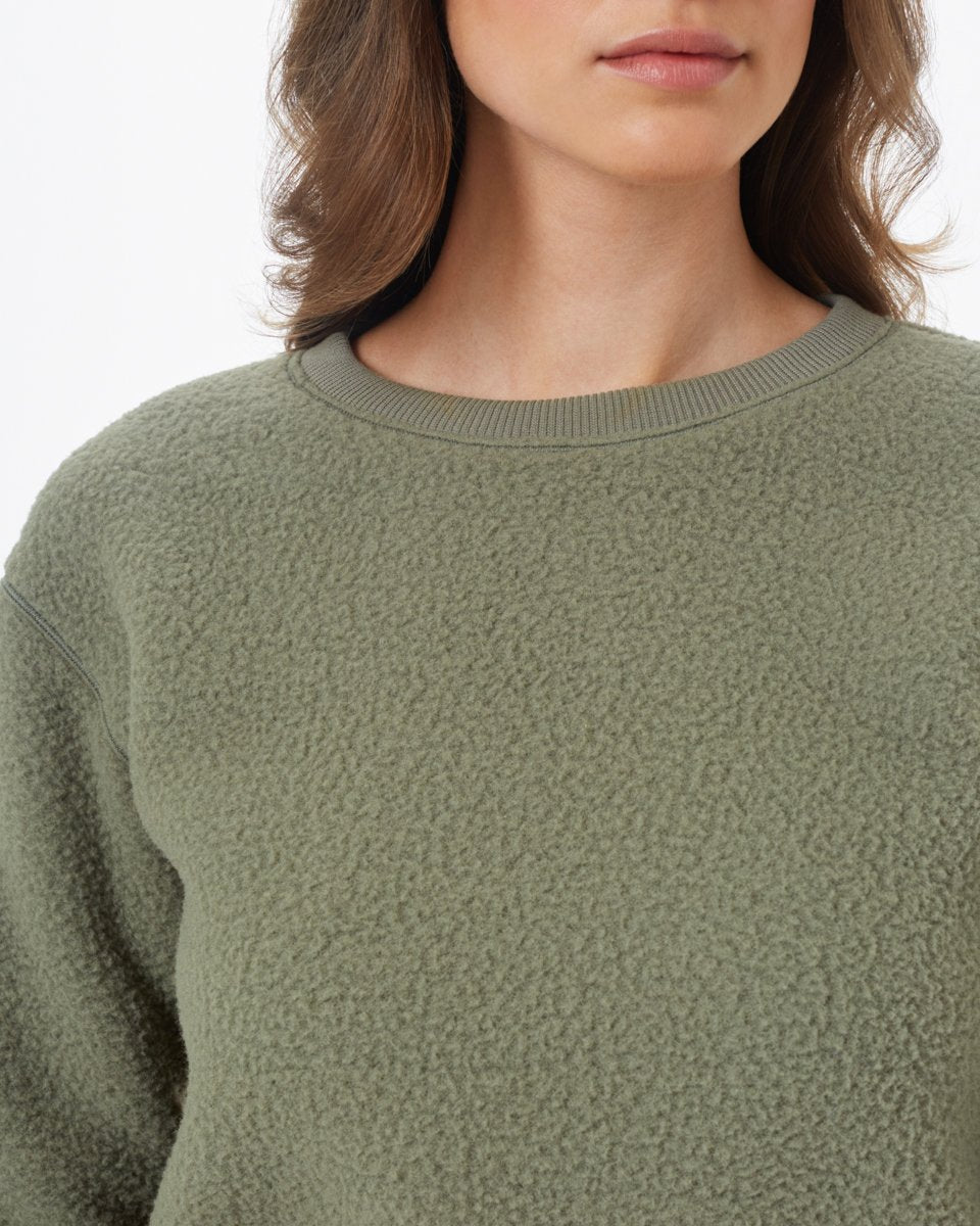Green Women's Sherpa Sweatshirt