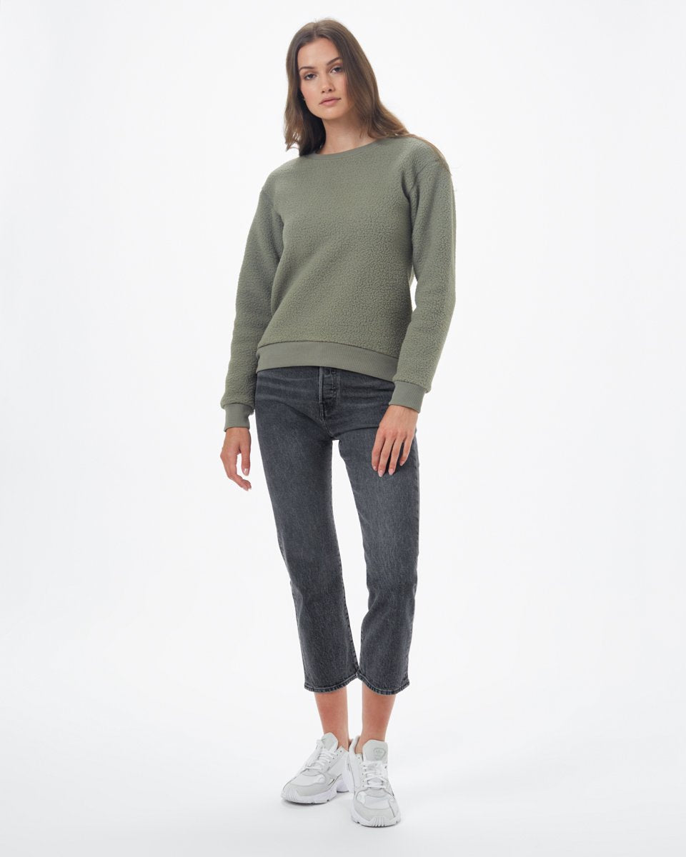 Green Women's Sherpa Sweatshirt