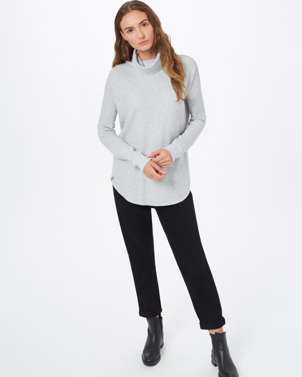 Gray Women's Waffle Knit Sweater