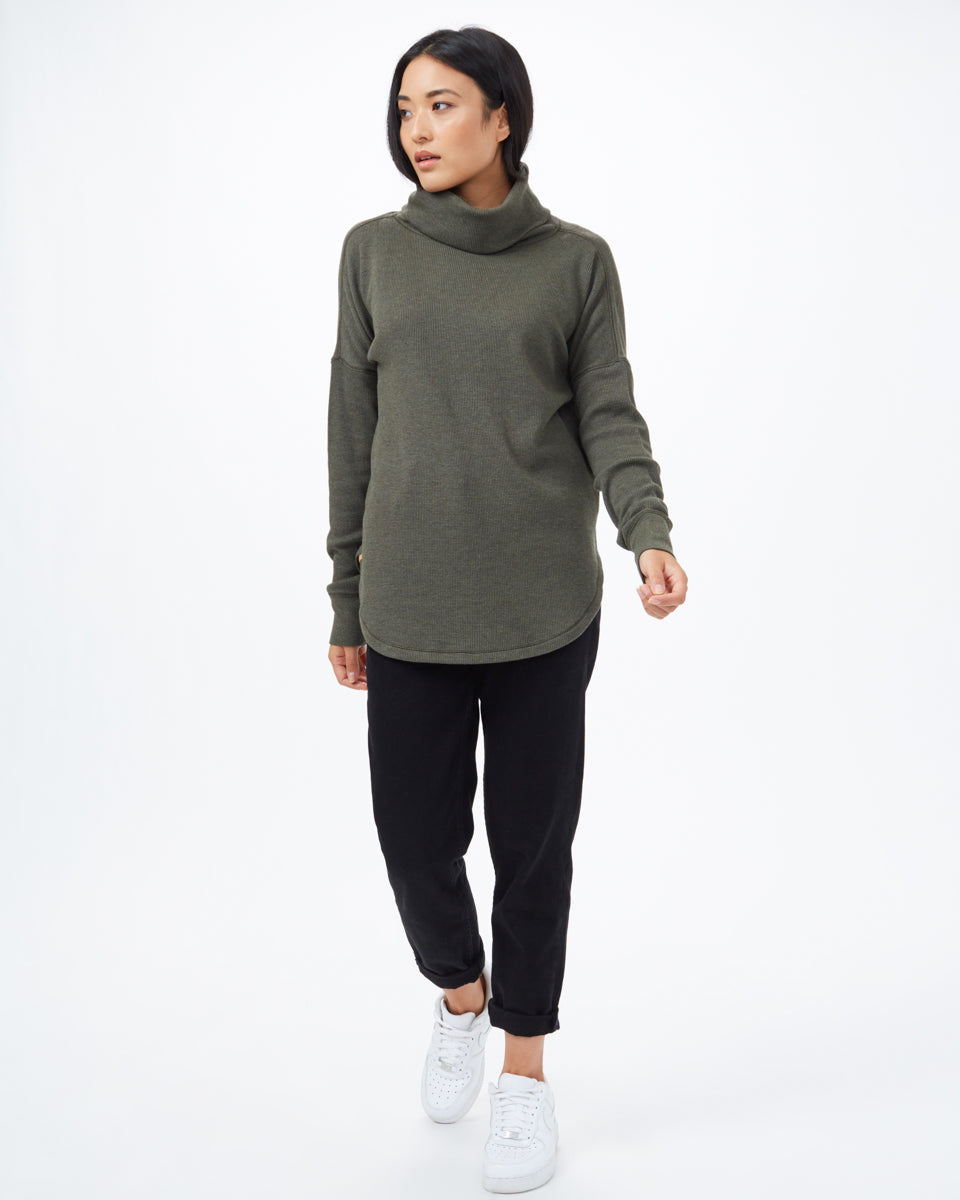 Green Women's Waffle Knit Sweater