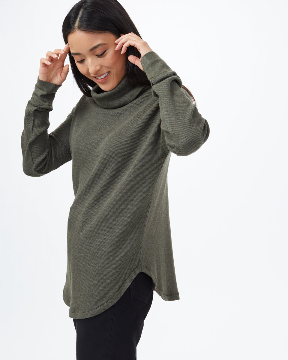 Green Women's Waffle Knit Sweater
