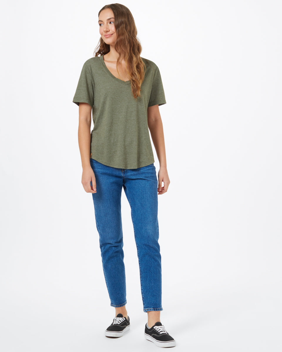 Green Women's Scoop Neck Top