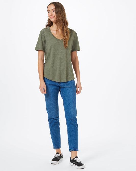 Green Women's Scoop Neck Top