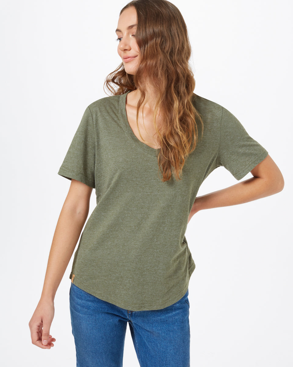 Green Women's Scoop Neck Top
