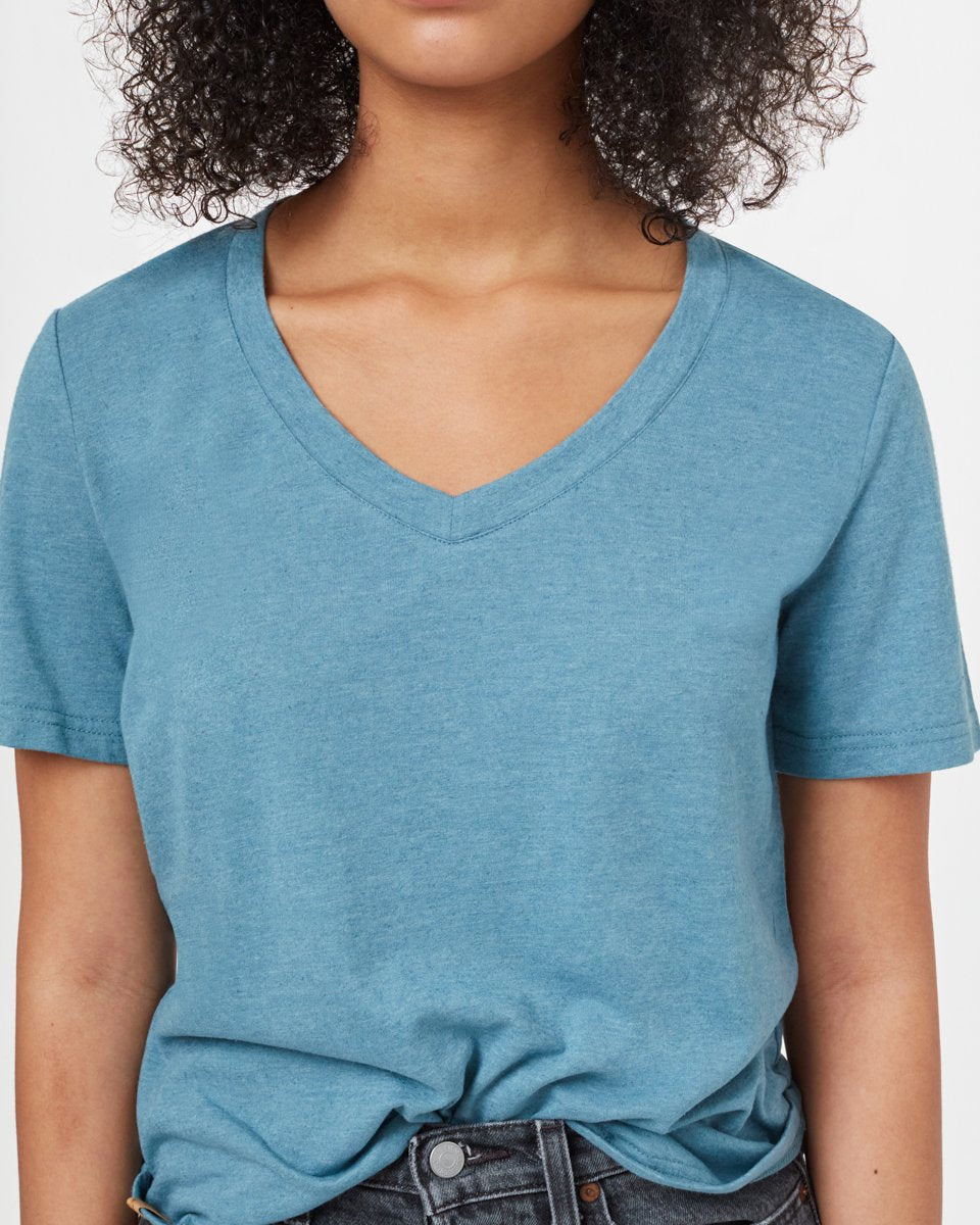 Blue Women's Scoop Neck Top