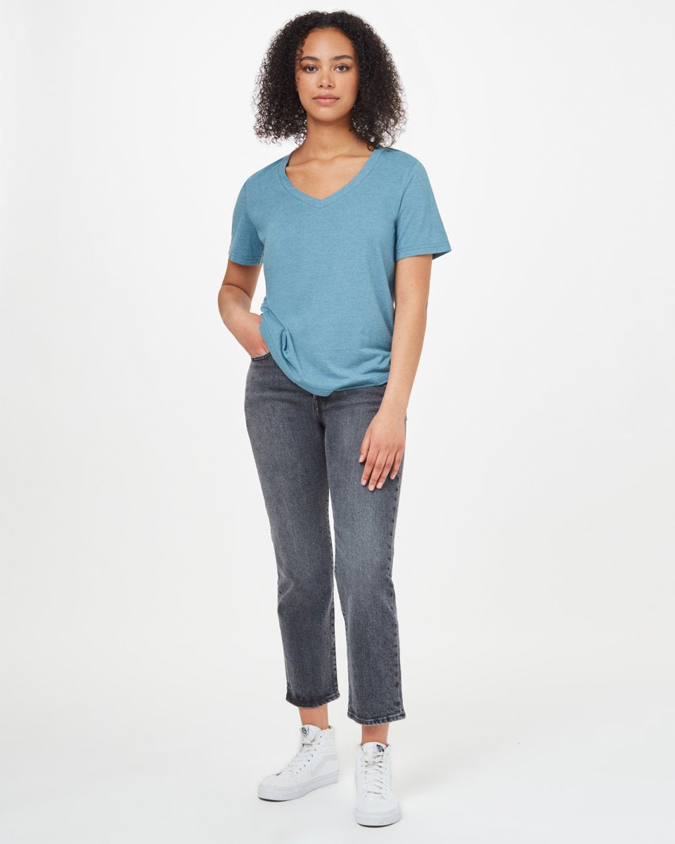 Blue Women's Scoop Neck Top