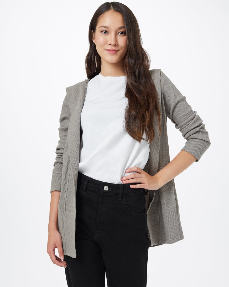 Green Women's Longsleeve Hooded Cardigan