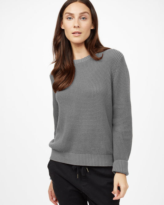 Gray Women's Organic Cotton Knit Sweater